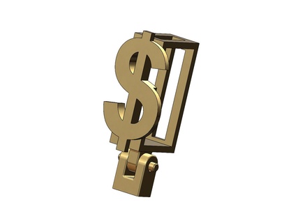 dollar money bail link 3d print model logo fashion bling pendant necklace charm jewelry printable gold silver jewellery findings 3d print model - Mito3D