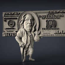 dólar dinheiro do router cnc de arte 3d print model - Mito3D