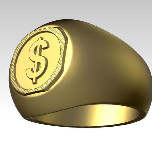 dólar anillo 3D print model - Mito3D