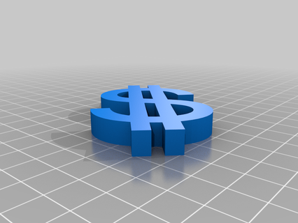dollar sign keychains 3d print model - Mito3D