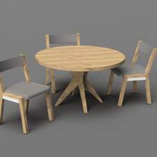 casa delle bambole tavolo e sedie, 1 24 scala gioco giocattolo tabella cucina bambola pranzo la sedia 3d print model - Mito3D