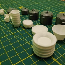 casa boneca talheres potes panela Panela panelas tampa tampas prato tigela copo caneca 3d print model - Mito3D