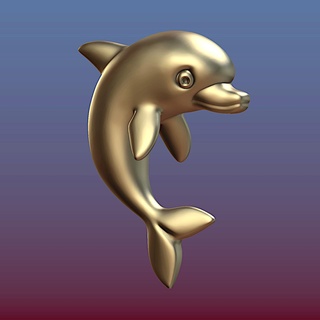 golfinho nadadeira gema ouro joalheria pingente pingentes baleia animal arte desenho animado jóia 3d print model - Mito3D