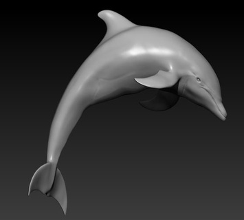 dolphin animal zbrush toy art creatures 3d print model - Mito3D