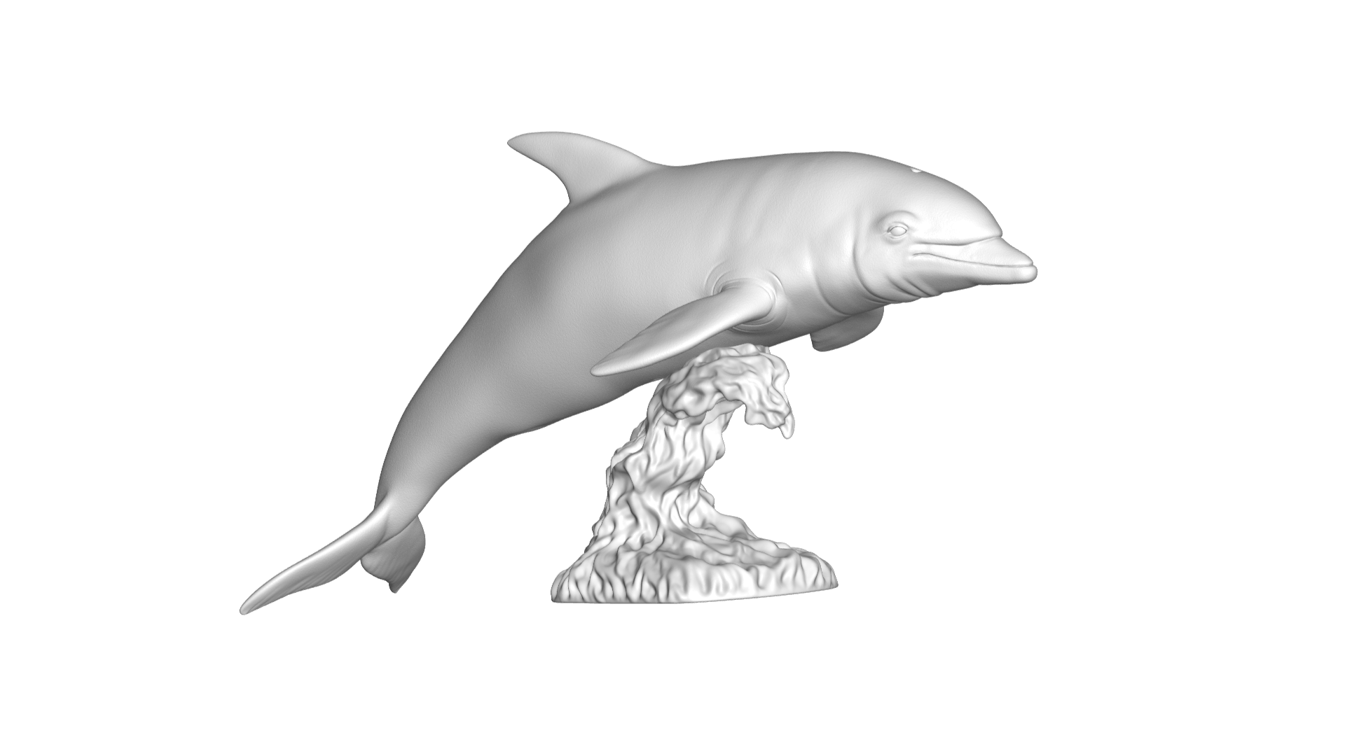 golfinho arte escultura animal parede 3D print model - Mito3D