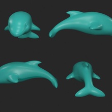 dolphin a arte sapo cão veado 3d print model - Mito3D