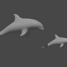dauphin Delfin vidéo Jeux fbx 3d 3d print model - Mito3D