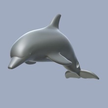 dolphin charm jewelry pendant necklace 3d print model - Mito3D