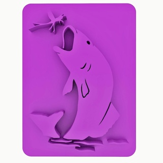 dolphin clay art stamp cssp26 cookie craft embosser embossed baker pottery polymer 3d print model - Mito3D