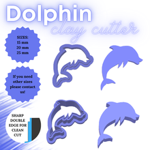 dolphin clay cutter stl digital file 3 sizes sharp cookie 6 files cutters 3d print model - Mito3D