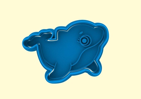 delfín cortador sello hogar casa mar animales ballena sirena delfin cola Galleta fondant cerámica superior stl 3d print model - Mito3D