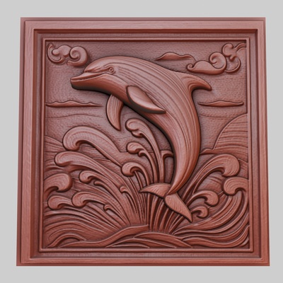 delfino salti acqua 3d stampante modello animale obj stl arte 3dmodel scultura fauna selvatica mammifero uccello rettile predatore erbivoro creatura marina natura stampabile sollievo yeggi mito3d 3d print model - Mito3D