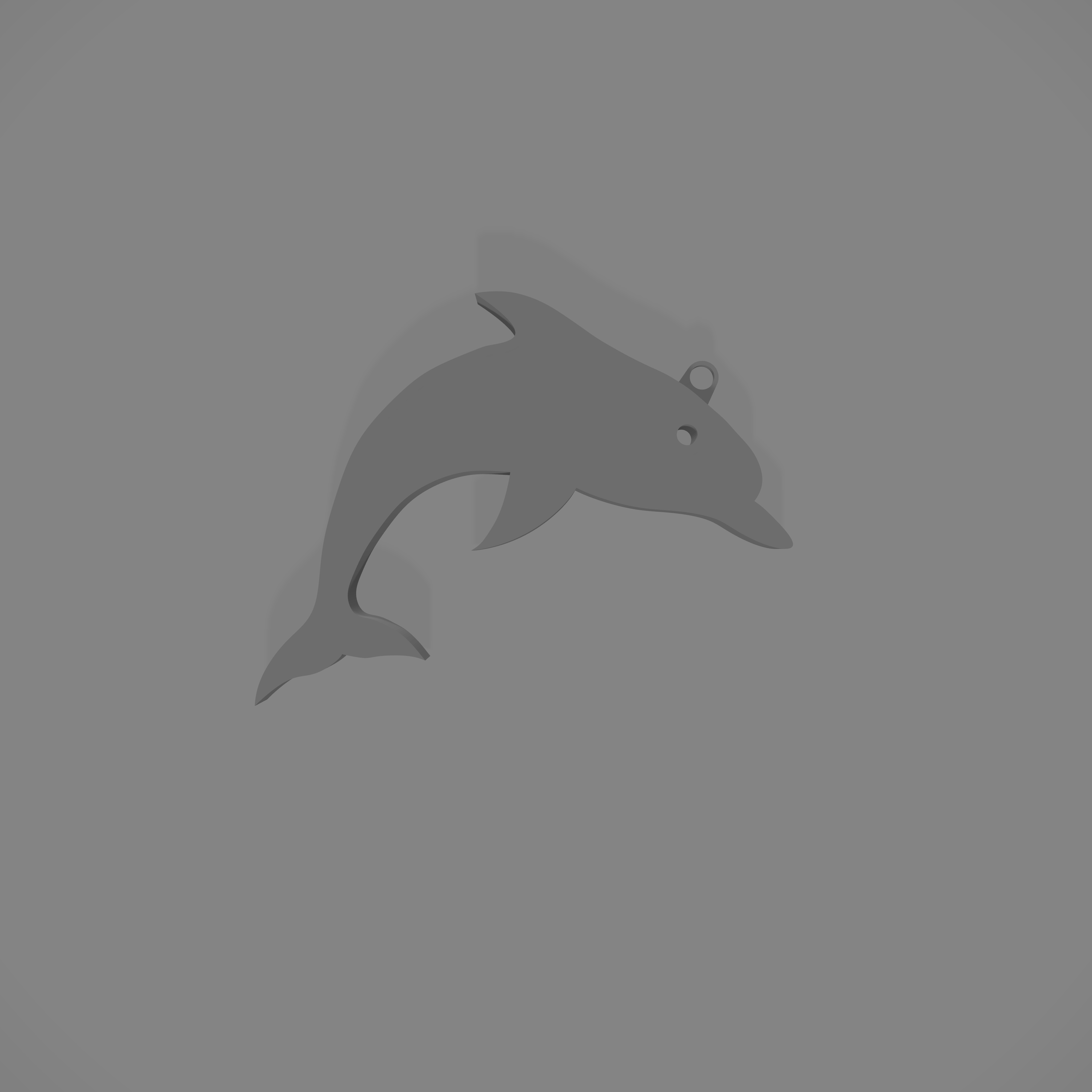 delfino chiave squillare arte delfin animali Dolfin portachiavi pendente blu celeste mare acquatico 3D print model - Mito3D