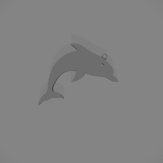 delfín llave anillo Arte delfin animales dolfín llavero colgante pendiente azul celeste mar acuático 3d print model - Mito3D