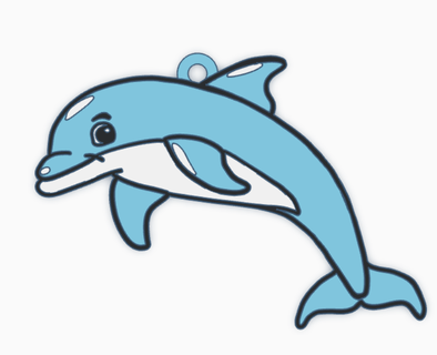 golfinho chaveiro sorridente Diversão mar marinho animal presente 3d Projeto charme adorável Maravilhoso azul aquático verão oceano jóia lindo carismático entusiasta 3d print model - Mito3D