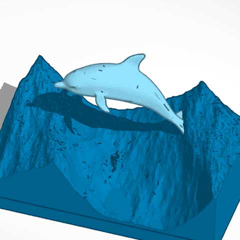 Delfin springt Kunst Ozean Tier 3D print model - Mito3D