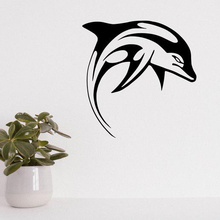 dolphin line art vector wall sculpture 2d tatto surfing decor decoration 3d print model - Mito3D