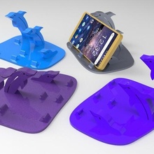 dolphin phone stand creation animal landscape portrait 3d print model - Mito3D