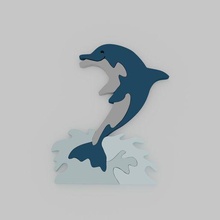 delfino puzzle gioco seghetto alternativo arredamento giocattolo animale arte ragazzi 3d print model - Mito3D