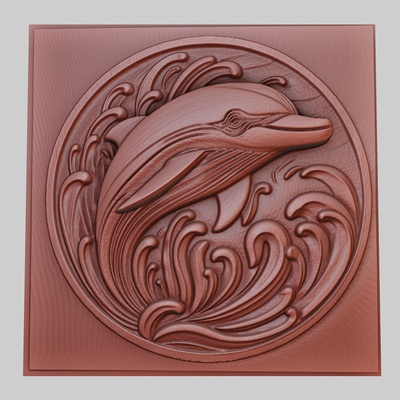 dauphin tourne in l'eau 3d imprimante modèle animal obj stl art 3dmodel sculpture faune mammifère oiseau reptile prédateur herbivore créature marine nature imprimable soulagement yeggi mito3d 3d print model - Mito3D