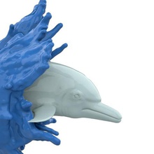 dolphin splash parete casa acqua polymakerchallenge 3d print model - Mito3D