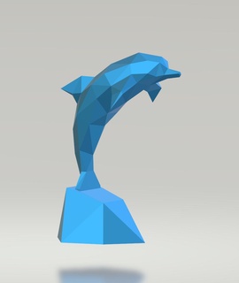 delfino In piedi arredamento Basso poli 3d print model - Mito3D