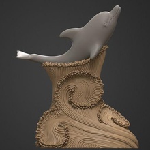 dauphin statue 3d modèle art poisson 3d print model - Mito3D