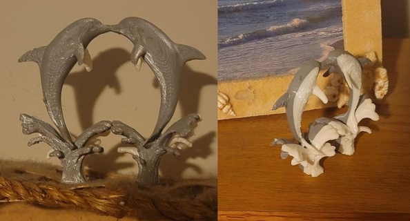 dauphins animaux 3d print model - Mito3D