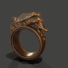 los delfines anillo la joyería animal delfín anillos joya dolphin resina 3d print model - Mito3D