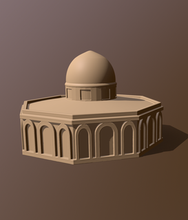 kubbe Kaya tapınak şakak mabet Kudüs İsrail türbe din İslâm anıt bina mimari ost 3d print model - Mito3D