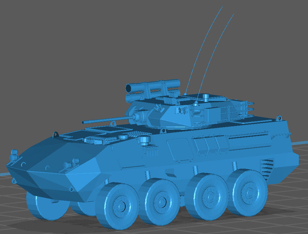 doméstico infantaria tanque 8 wheeled 3D print model - Mito3D
