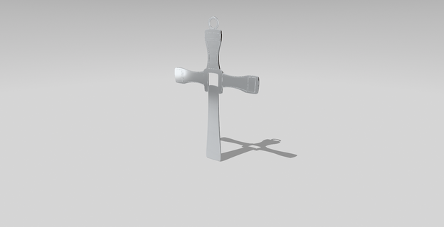 dominik toretto gümüş çapraz kolye geçmek Hıristiyan hızlı öfkeli 3d print model - Mito3D