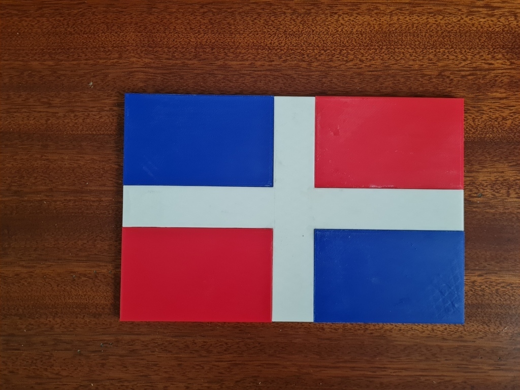 dominicain république drapeau art bandera modèles 3D print model - Mito3D