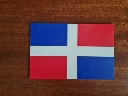 dominik cumhuriyet bayrak sanat bandera modeller 3d print model - Mito3D