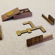 domino double 6 set chinese game retro boardgame tabletop matador tile-game tile-based muggins domino-whlist chicken-foot 3d print model - Mito3D