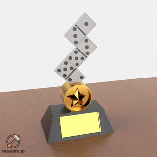 domino trophy dominoes medal personalize 3d print model - Mito3D