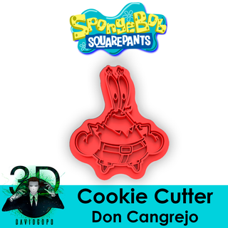 Don Krabbe Plätzchen Cutter SpongeBob Schwammkopf verschiedene Nickelodeon Karikatur sports SpongeBobkuchen Kunst 3dcookiecutters Lebensmittel benutzerdefinierte Schneider davidgopo3d 3d print model - Mito3D