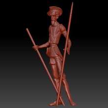 don quichotte de la sculpture tache art quijote figure scuplture 3d print model - Mito3D