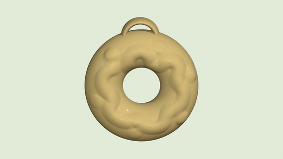 dona cogante Jewelry donate pendant donut keychain 3d print model - Mito3D