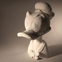 pato donald busto a arte donaldduck disney figura crianças escultura o filme personagem animação scuptris 3d print model - Mito3D
