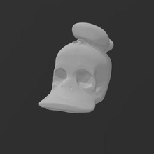 donald duck skull art disney comic printable print domos3d 3d print model - Mito3D