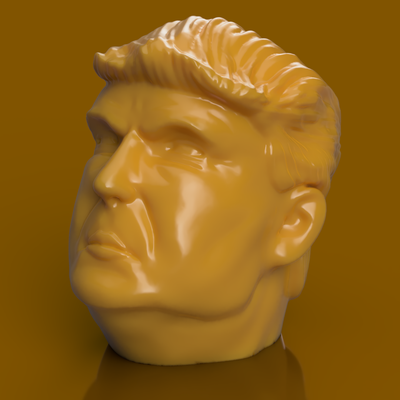 donald trump sculptures bust politics toy figurine american blm idiot orange poop art 3d print model - Mito3D
