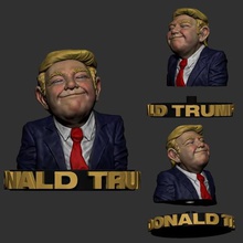 donald trump stampa 3d modello scultura gioco divertente meme zbrush di stampabile 3d print model - Mito3D