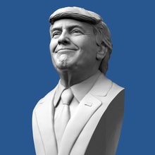 donald trump busto art presidente usa america americano il la scultura miniature figurine statua obama clinton merkel putin kimjong politici 3d print model - Mito3D