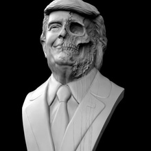 donald trump skull bust art 3d print model - Mito3D