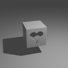 donazione cubo arte cuore grazie meme 3d print model - Mito3D