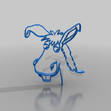 donkey art 2d 3d print model - Mito3D
