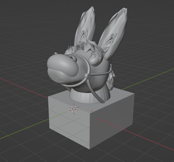 donkey bust animal head 3d print model - Mito3D