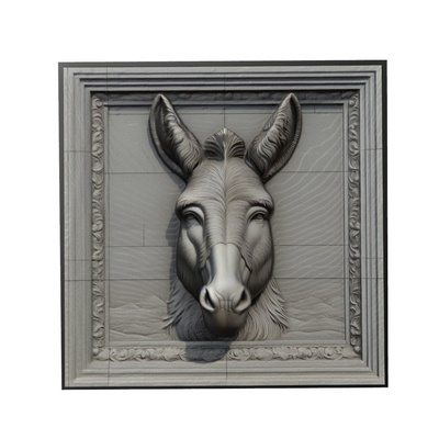 asino animale sollievo arte animali yeggi mito3d fallimento google ciondoli medaglione animal relief wall art parete 3d print model - Mito3D