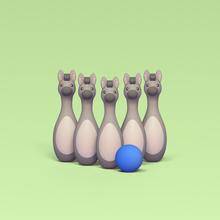 donkey bowling game cute sculpture animal toy art miniatures cartoon play strike pin 3d print model - Mito3D